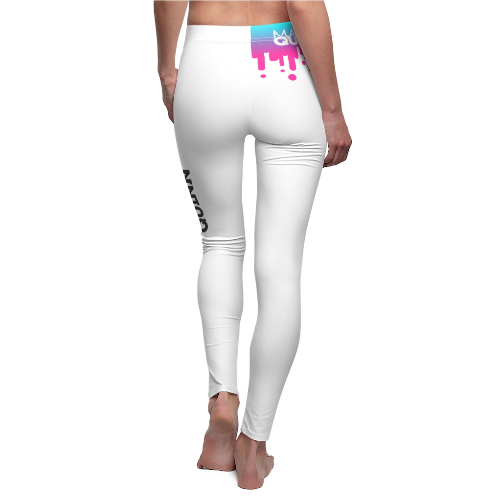 Mario Quinn Drip Logo, Women's Cut & Sew Casual Leggings